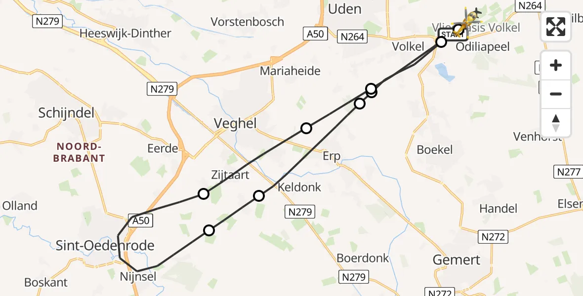 Vluchtroute Traumahelikopter Vliegbasis Volkel - Vliegbasis Volkel, 20 juni 2026, 11:04