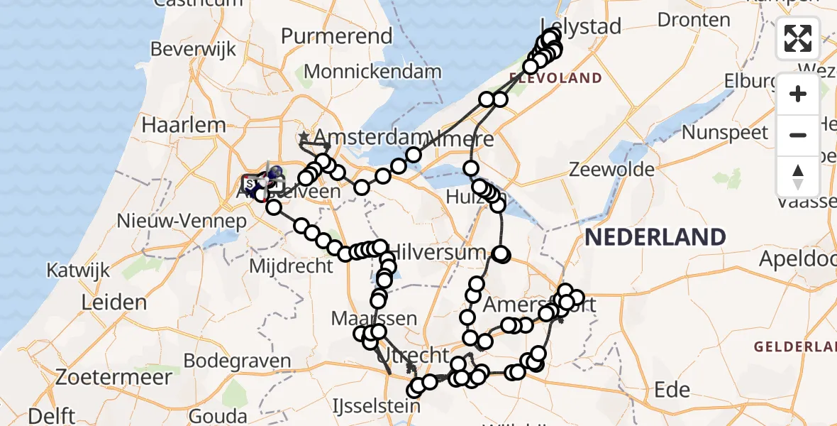 Vluchtroute Politiehelikopter Amsterdam Vliegveld Schiphol - Amsterdam Vliegveld Schiphol, 20 juni 2026, 13:50
