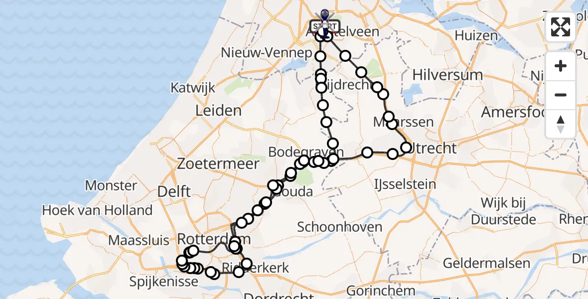 Vluchtroute Politiehelikopter Amsterdam Vliegveld Schiphol - Amsterdam Vliegveld Schiphol, 20 juni 2026, 19:20