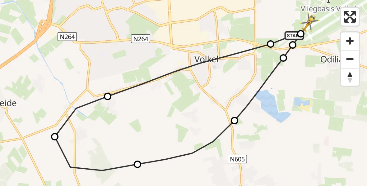 Vluchtroute Traumahelikopter Vliegbasis Volkel - Vliegbasis Volkel, 20 juni 2026, 20:39