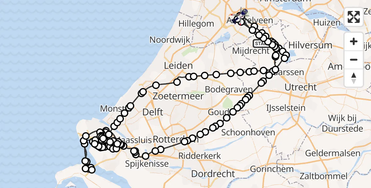 Vluchtroute Politiehelikopter Noordplas - Amsterdam Vliegveld Schiphol, 21 juni 2026, 18:09