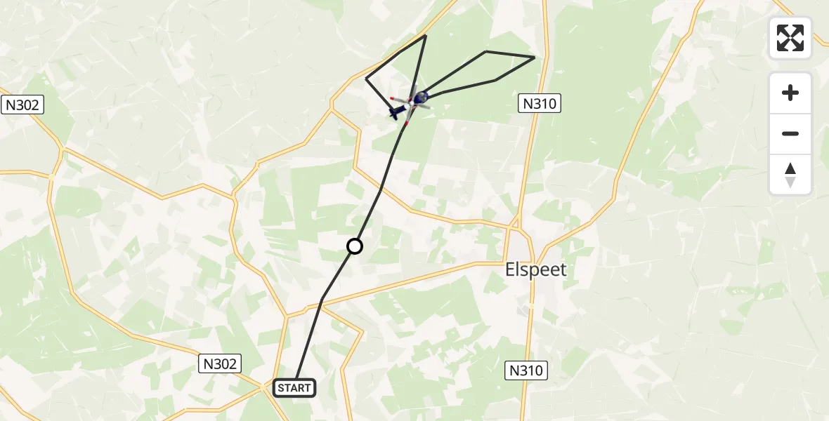 Vluchtroute Politiehelikopter Ermelo - Elspeet, 22 juni 2026, 10:46
