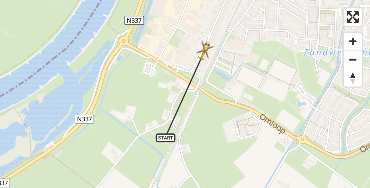 Vluchtroute Traumahelikopter Wijhe - Wijhe, 22 juni 2026, 11:39