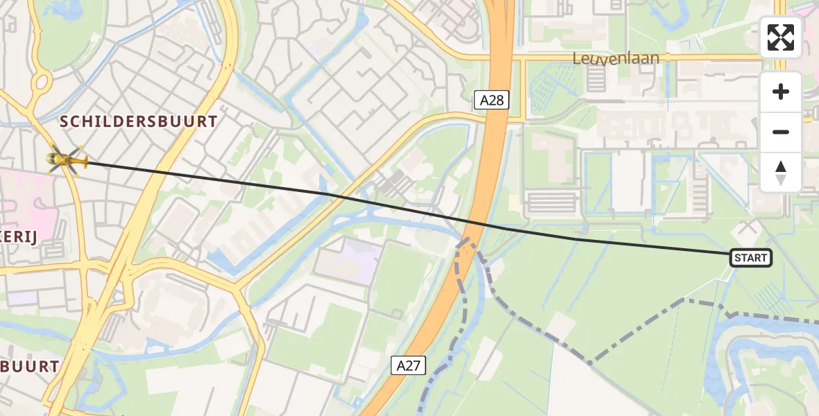 Vluchtroute Traumahelikopter Utrecht - Utrecht, 22 juni 2026, 12:04
