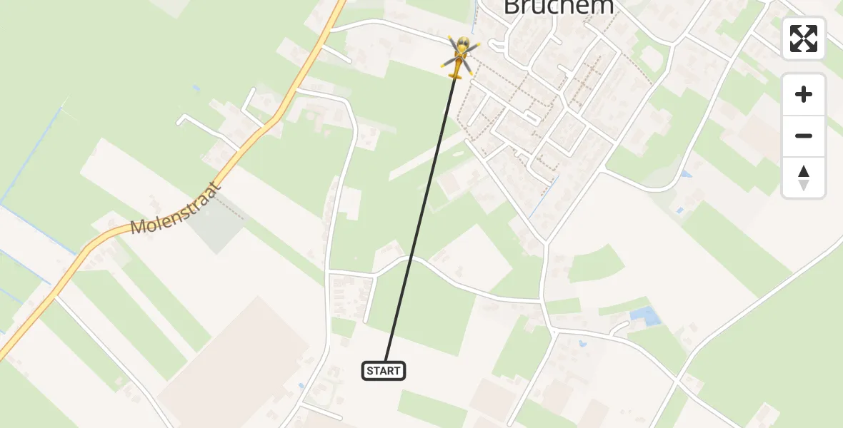 Vluchtroute Traumahelikopter Bruchem - Bruchem, 22 juni 2026, 12:38