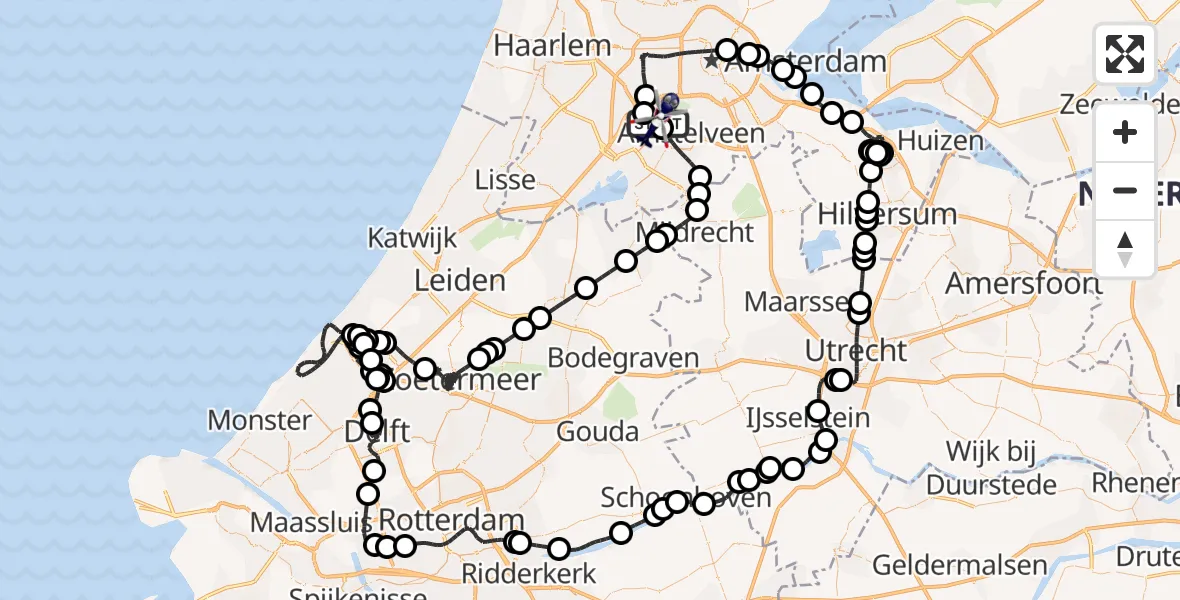 Vluchtroute Politiehelikopter Amsterdam Vliegveld Schiphol - Amsterdam Vliegveld Schiphol, 22 juni 2026, 17:49