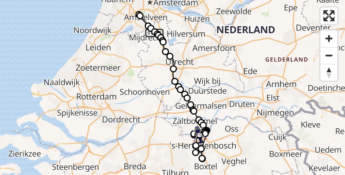 Vluchtroute Politiehelikopter Noordplas - 's-Hertogenbosch, 23 juni 2026, 07:51