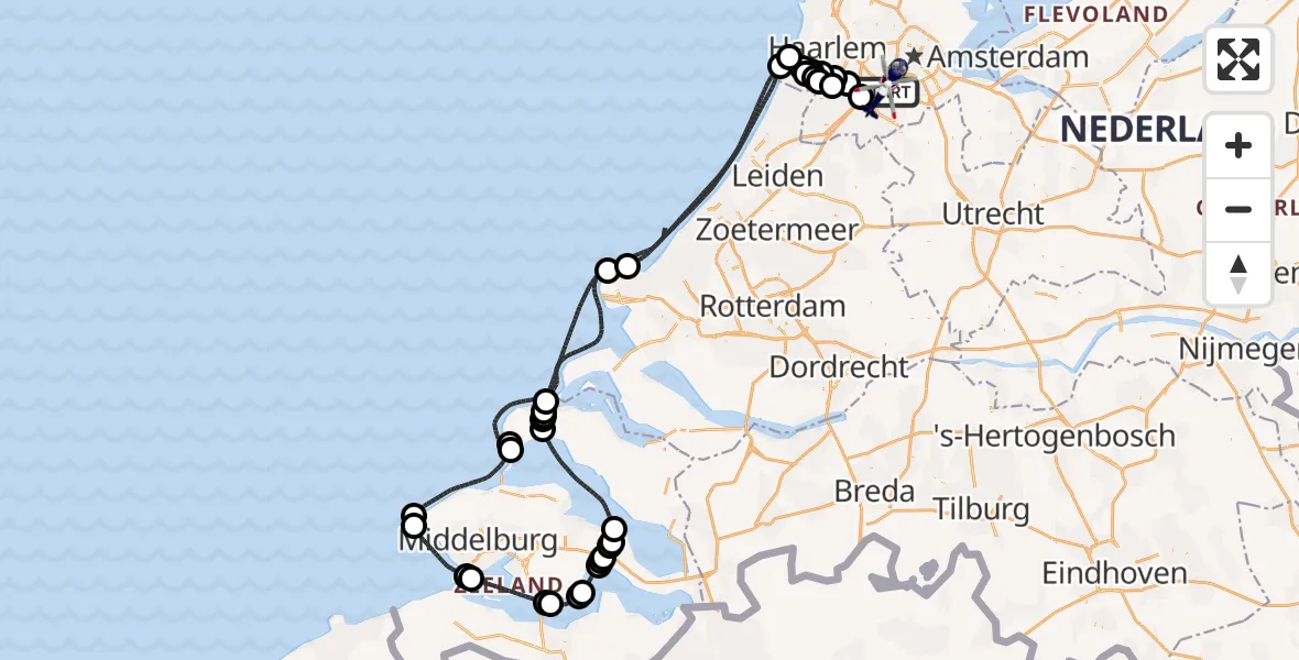 Vluchtroute Politiehelikopter Amsterdam Vliegveld Schiphol - Amsterdam Vliegveld Schiphol, 23 juni 2026, 09:46