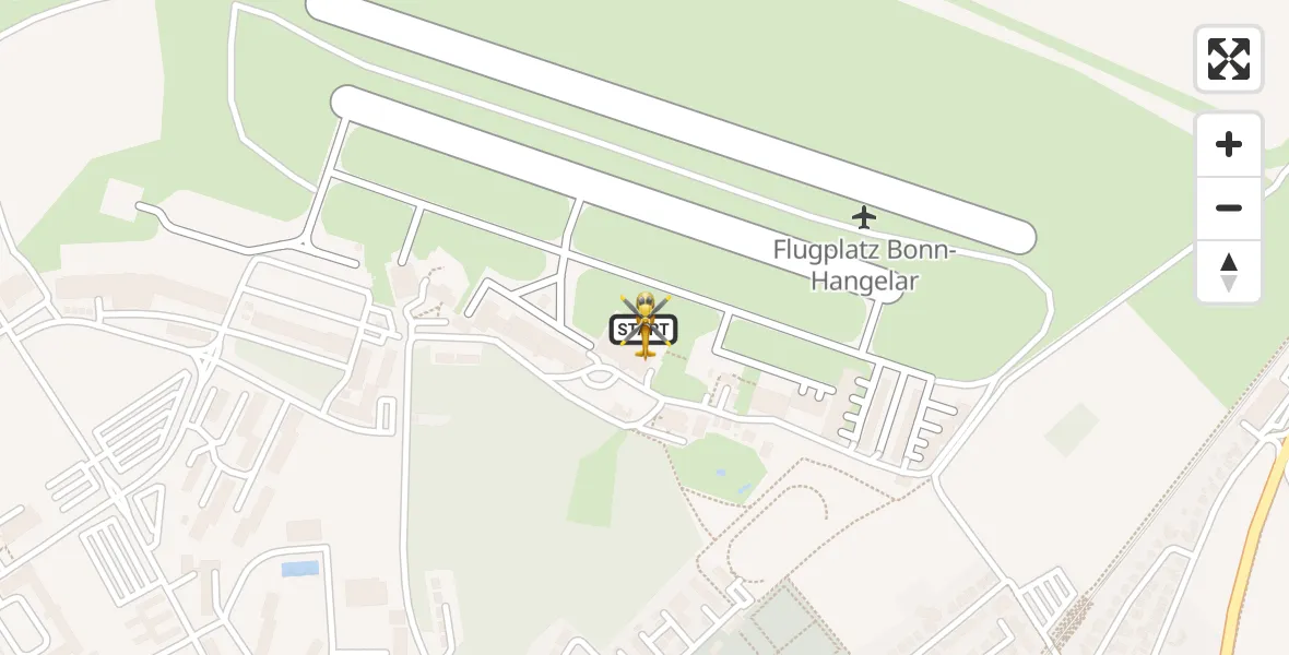 Vluchtroute Traumahelikopter Bonn-Hangelar Flugplatz - Bonn-Hangelar Flugplatz, 23 juni 2026, 12:15