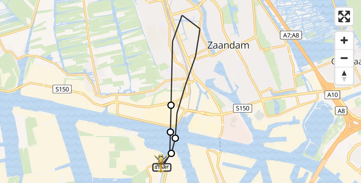Vluchtroute Traumahelikopter Amsterdam Heliport - Amsterdam Heliport, 23 juni 2026, 16:29