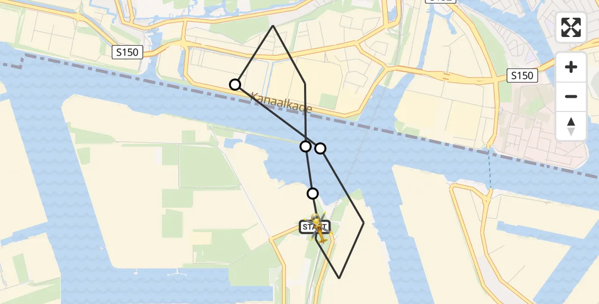 Vluchtroute Traumahelikopter Amsterdam Heliport - Amsterdam Heliport, 23 juni 2026, 17:38