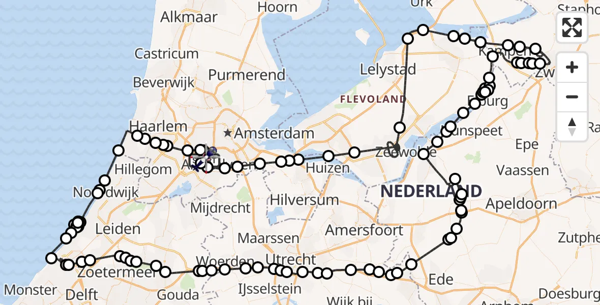 Vluchtroute Politiehelikopter Amsterdam Vliegveld Schiphol - Amsterdam Vliegveld Schiphol, 23 juni 2026, 17:38