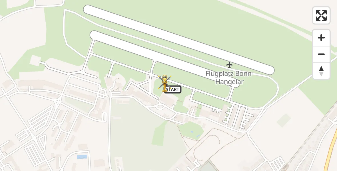 Vluchtroute Traumahelikopter Bonn-Hangelar Flugplatz - Bonn-Hangelar Flugplatz, 24 juni 2026, 08:13