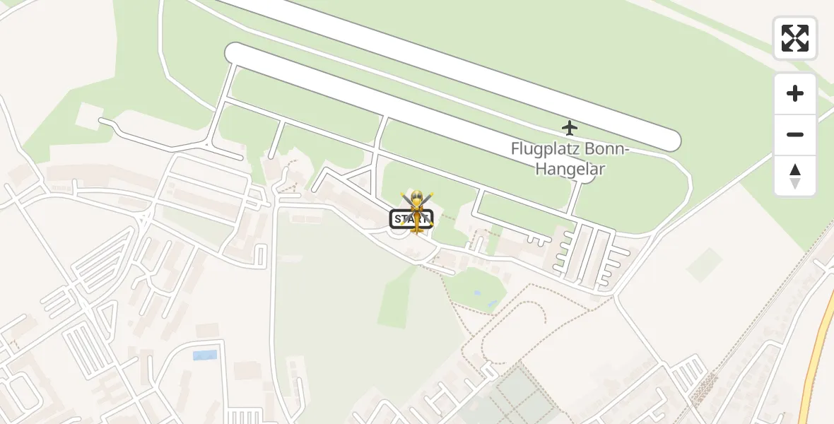 Vluchtroute Traumahelikopter Bonn-Hangelar Flugplatz - Bonn-Hangelar Flugplatz, 24 juni 2026, 14:00