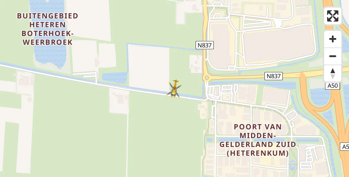 Vluchtroute Traumahelikopter Heteren - Heteren, 24 juni 2026, 14:23