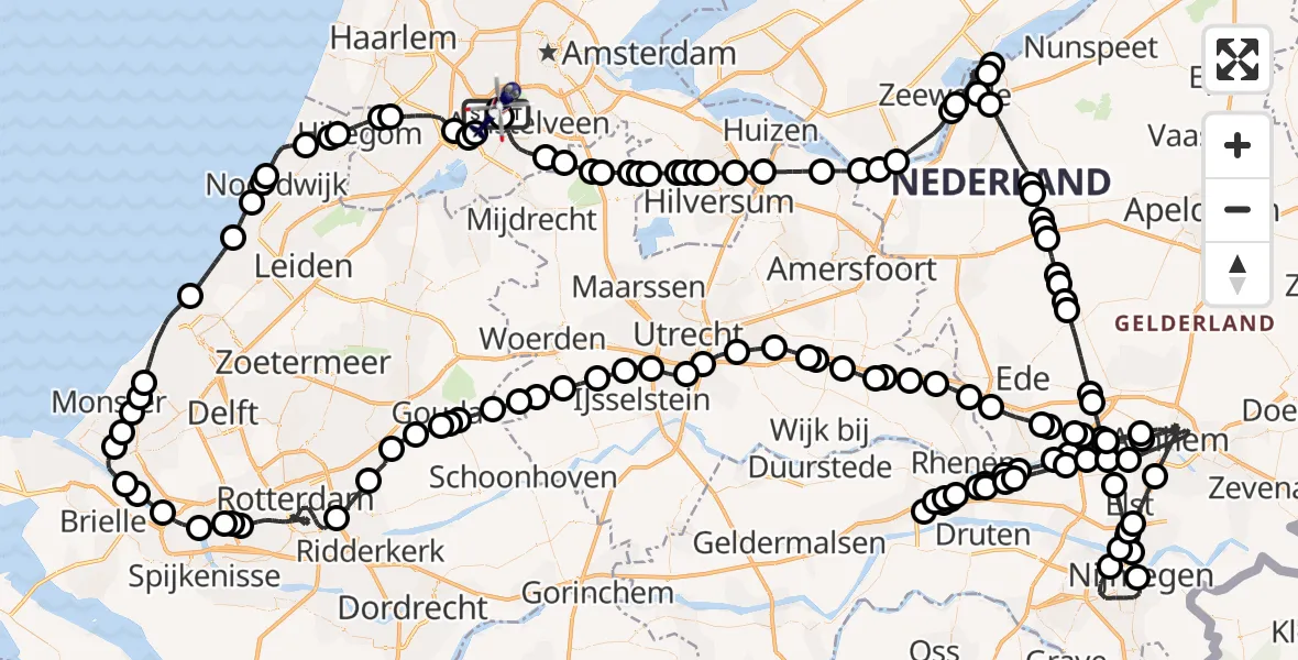 Vluchtroute Politiehelikopter Amsterdam Vliegveld Schiphol - Amsterdam Vliegveld Schiphol, 24 juni 2026, 17:31