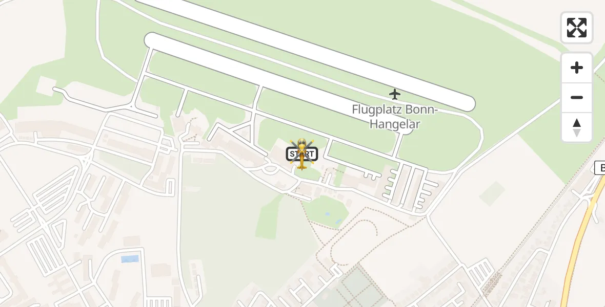 Vluchtroute Ambulancehelikopter Bonn-Hangelar Flugplatz - Bonn-Hangelar Flugplatz, 25 juni 2026, 06:25