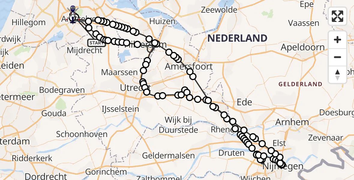 Vluchtroute Politiehelikopter Noordplas - Amsterdam Vliegveld Schiphol, 25 juni 2026, 14:13