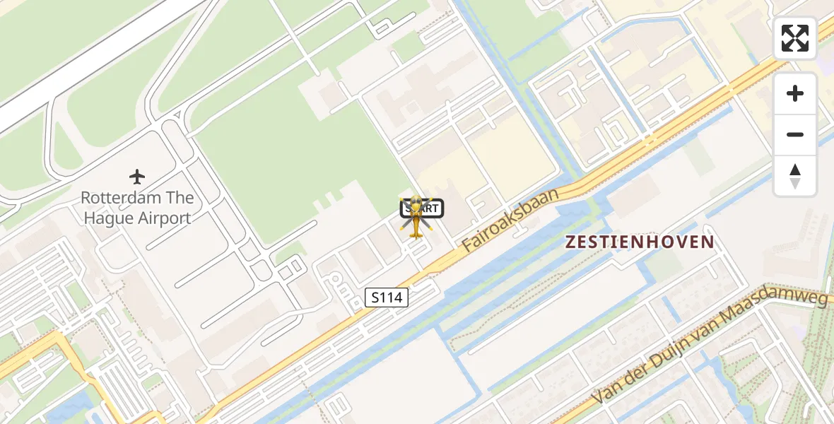 Vluchtroute Traumahelikopter Rotterdam The Hague Airport - Rotterdam The Hague Airport, 25 juni 2026, 17:37