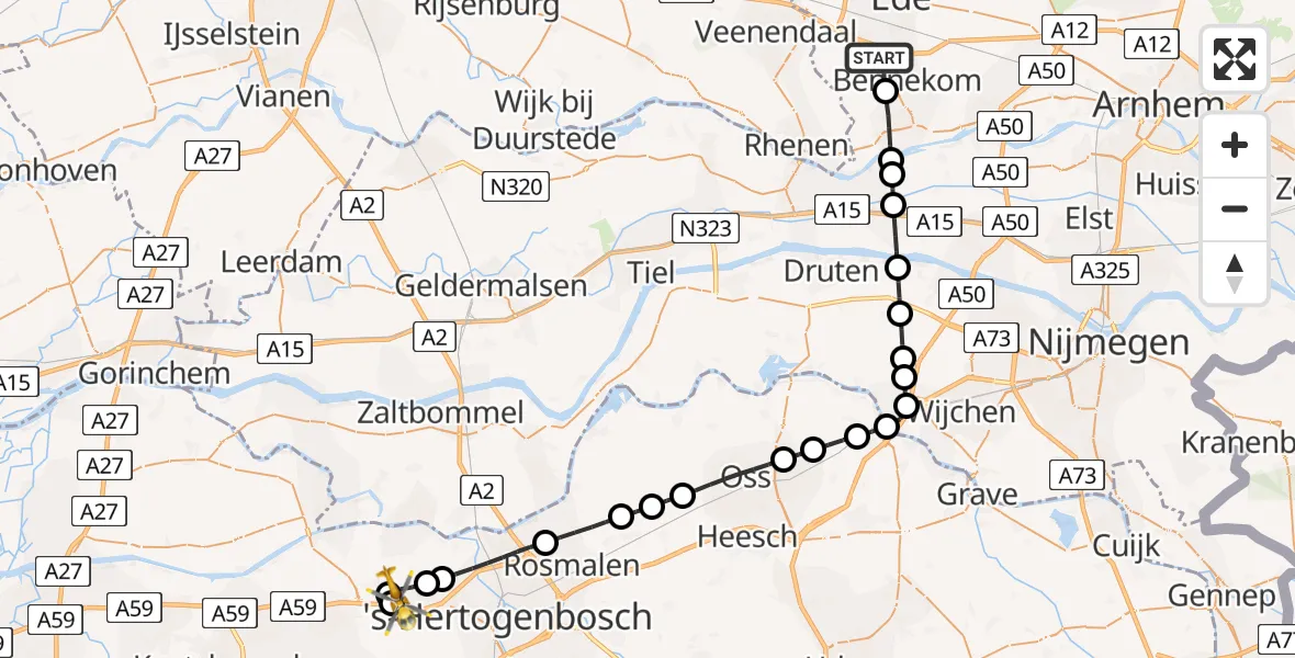 Vluchtroute Traumahelikopter Bennekom - Vlijmen, 26 juni 2026, 14:47