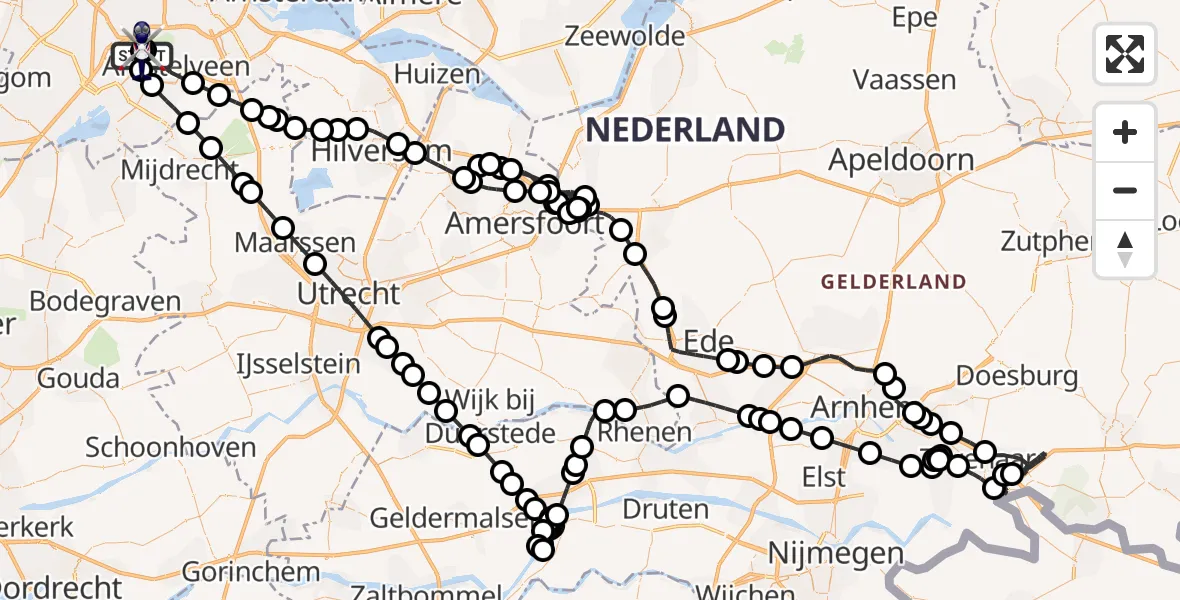 Vluchtroute Politiehelikopter Amsterdam Vliegveld Schiphol - Amsterdam Vliegveld Schiphol, 26 juni 2026, 17:50