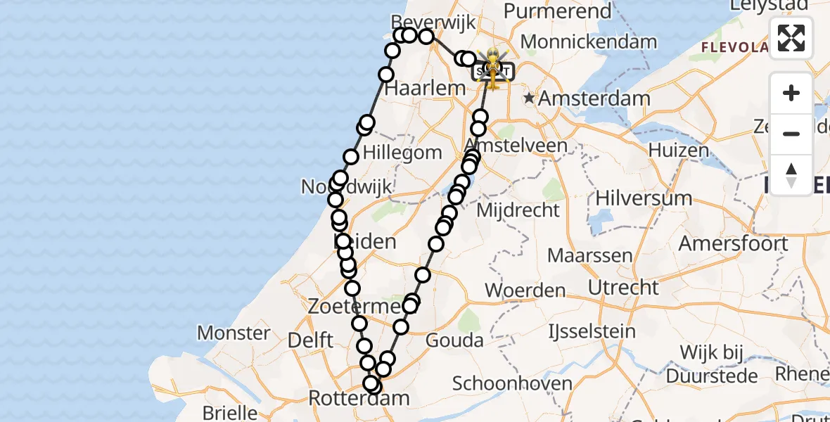Vluchtroute Traumahelikopter Amsterdam Heliport - Amsterdam Heliport, 26 juni 2026, 19:32