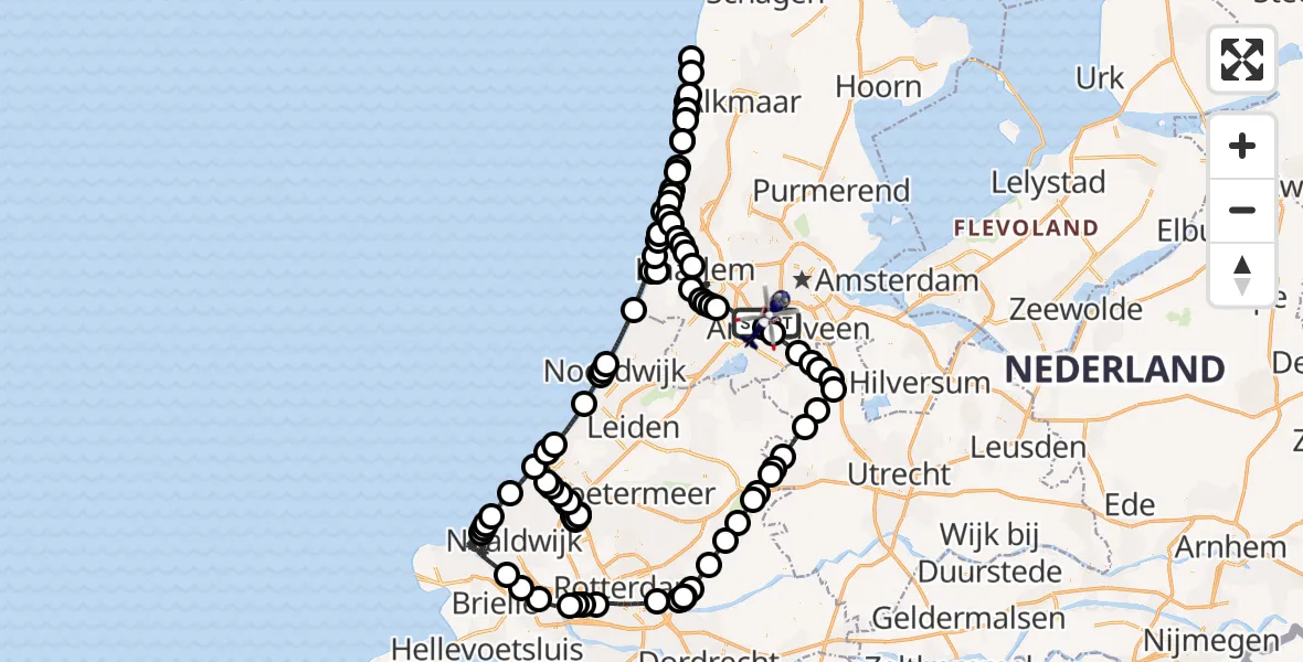 Vluchtroute Politiehelikopter Amsterdam Vliegveld Schiphol - Amsterdam Vliegveld Schiphol, 27 juni 2026, 09:43