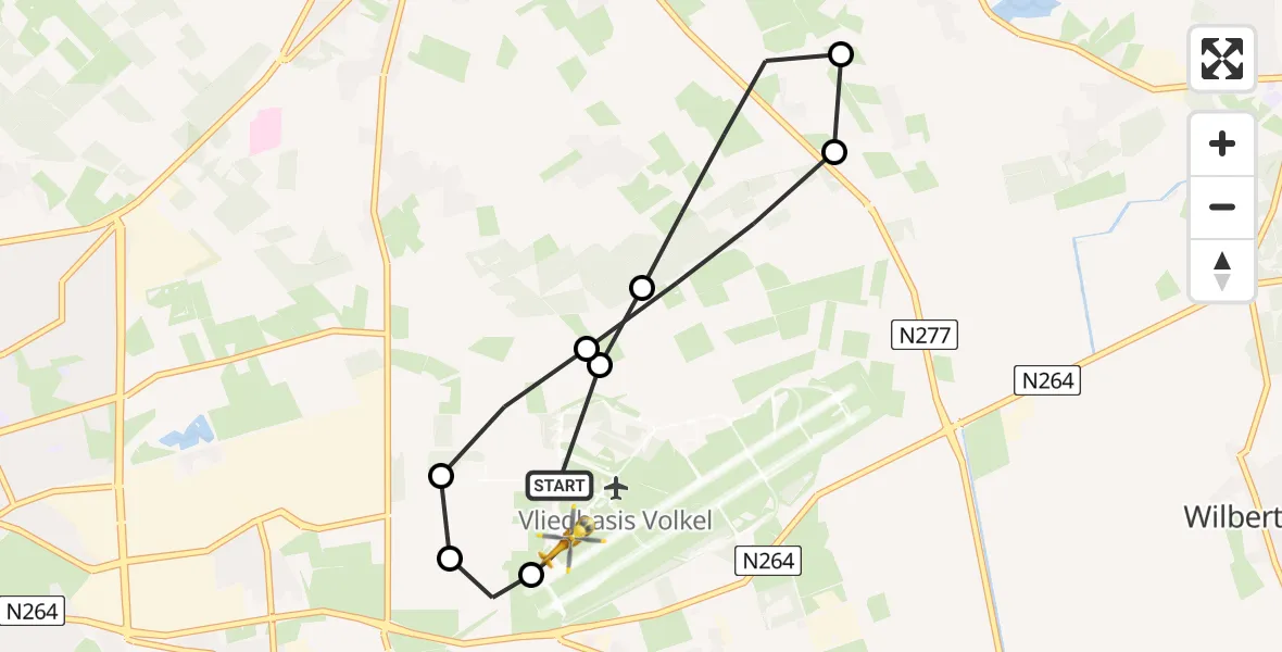 Vluchtroute Traumahelikopter Vliegbasis Volkel - Vliegbasis Volkel, 27 juni 2026, 12:10