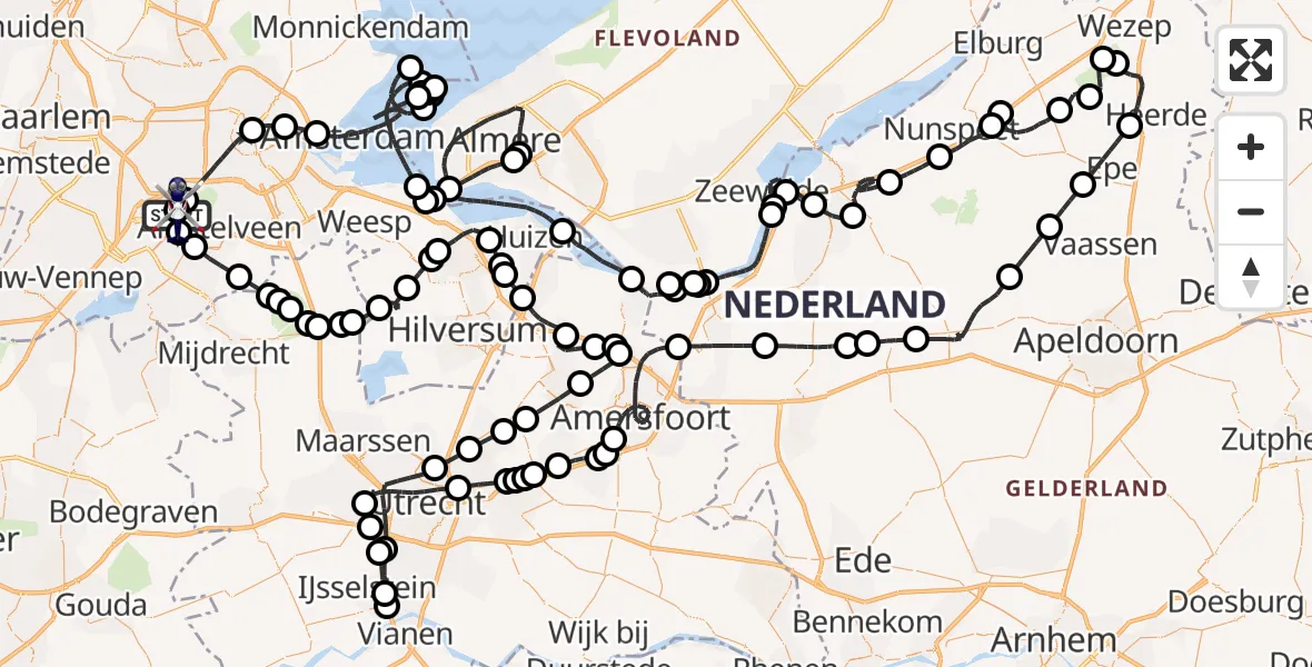 Vluchtroute Politiehelikopter Amsterdam Vliegveld Schiphol - Amsterdam Vliegveld Schiphol, 28 juni 2026, 09:43