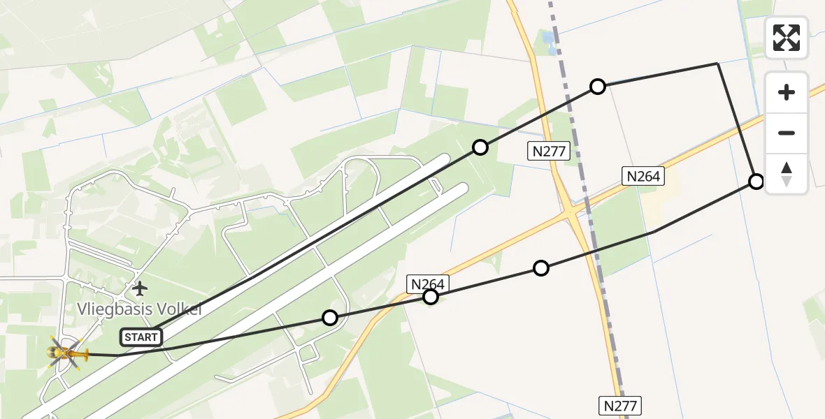 Vluchtroute Traumahelikopter Vliegbasis Volkel - Vliegbasis Volkel, 28 juni 2026, 19:20