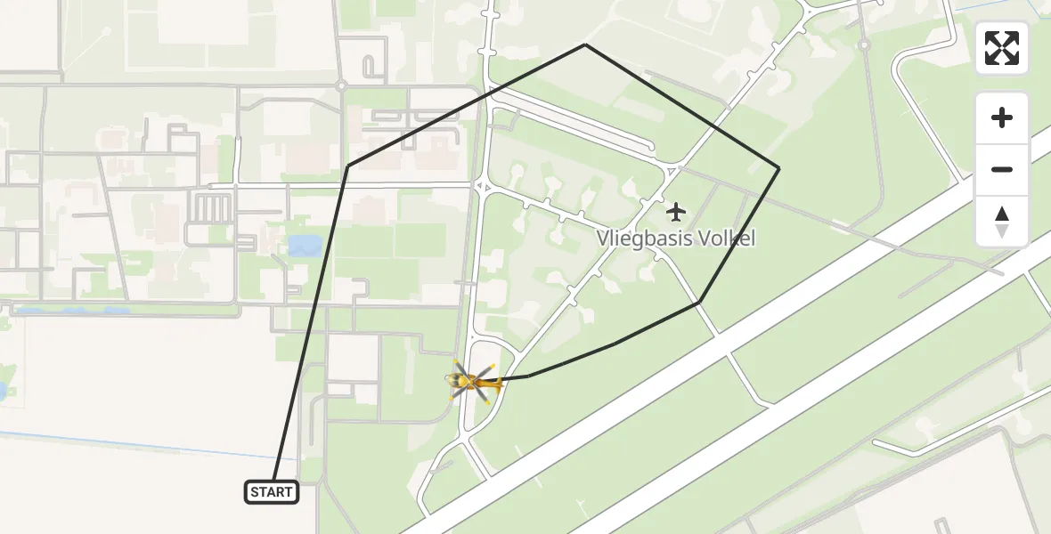 Vluchtroute Traumahelikopter Vliegbasis Volkel - Vliegbasis Volkel, 29 juni 2026, 07:18