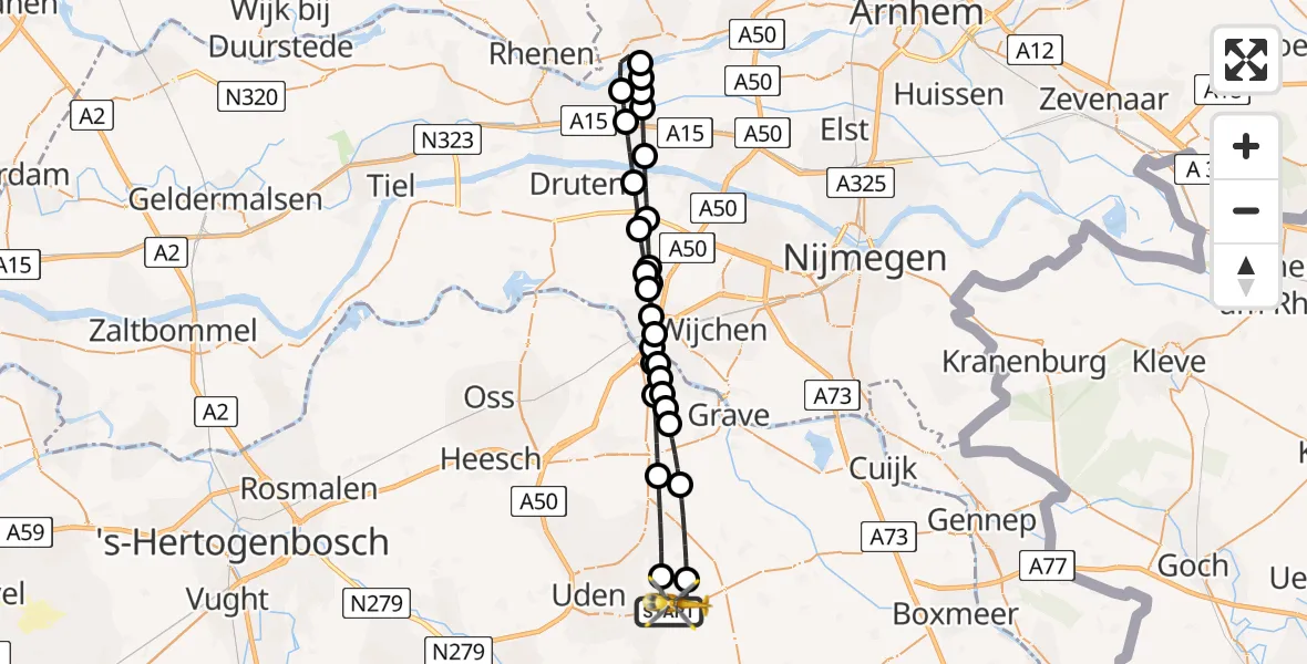 Vluchtroute Traumahelikopter Vliegbasis Volkel - Vliegbasis Volkel, 29 juni 2026, 08:13
