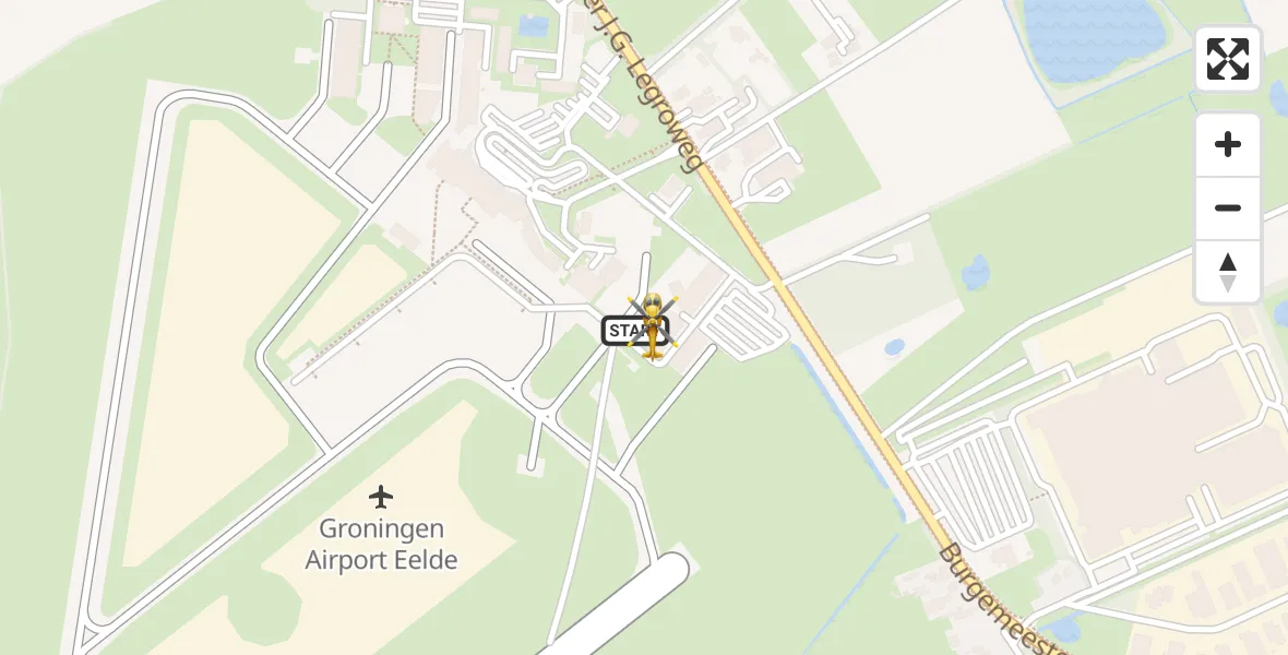 Vluchtroute Traumahelikopter Groningen Airport Eelde - Groningen Airport Eelde, 29 juni 2026, 09:38