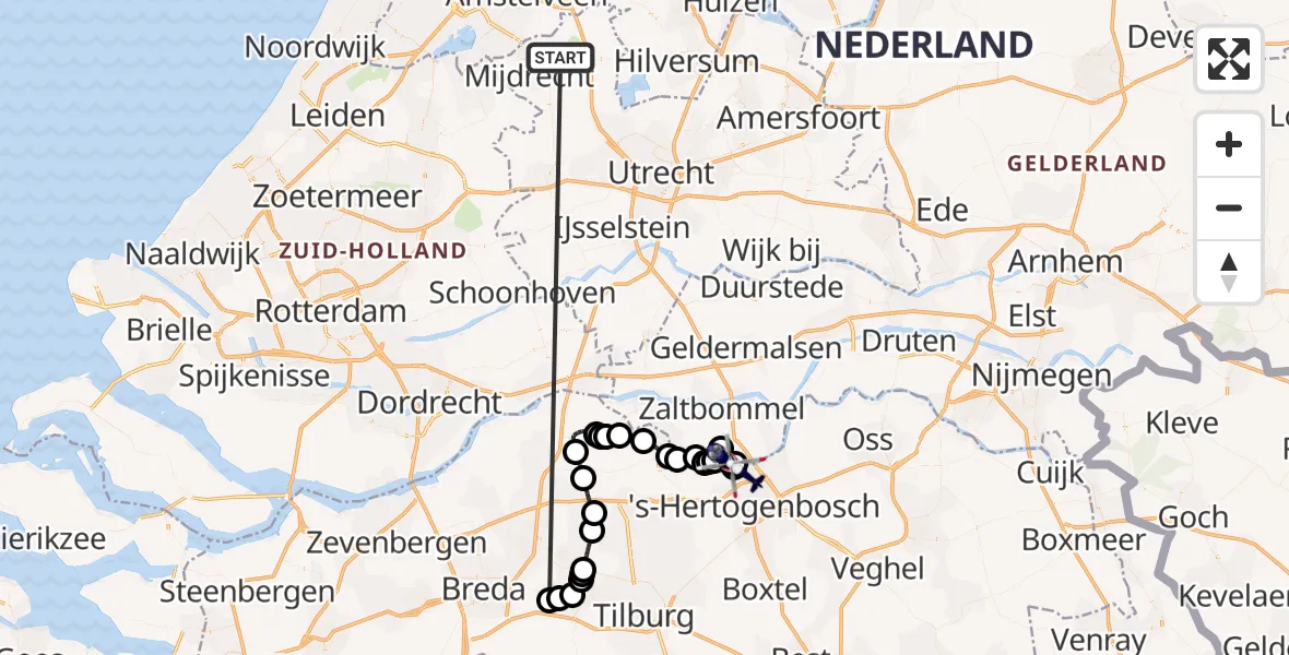 Vluchtroute Politiehelikopter Noordplas - 's-Hertogenbosch, 29 juni 2026, 10:22