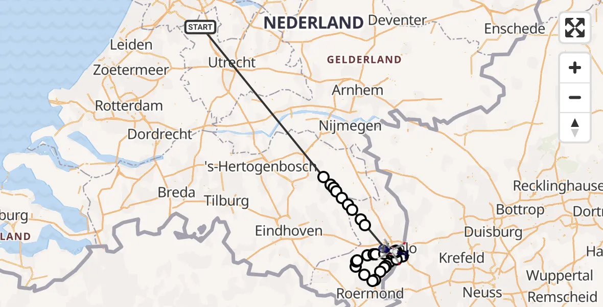 Vluchtroute Politiehelikopter Noordplas - Venlo, 30 juni 2026, 13:18