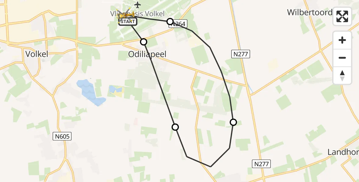 Vluchtroute Traumahelikopter Vliegbasis Volkel - Vliegbasis Volkel, 01 juli 2026, 07:28