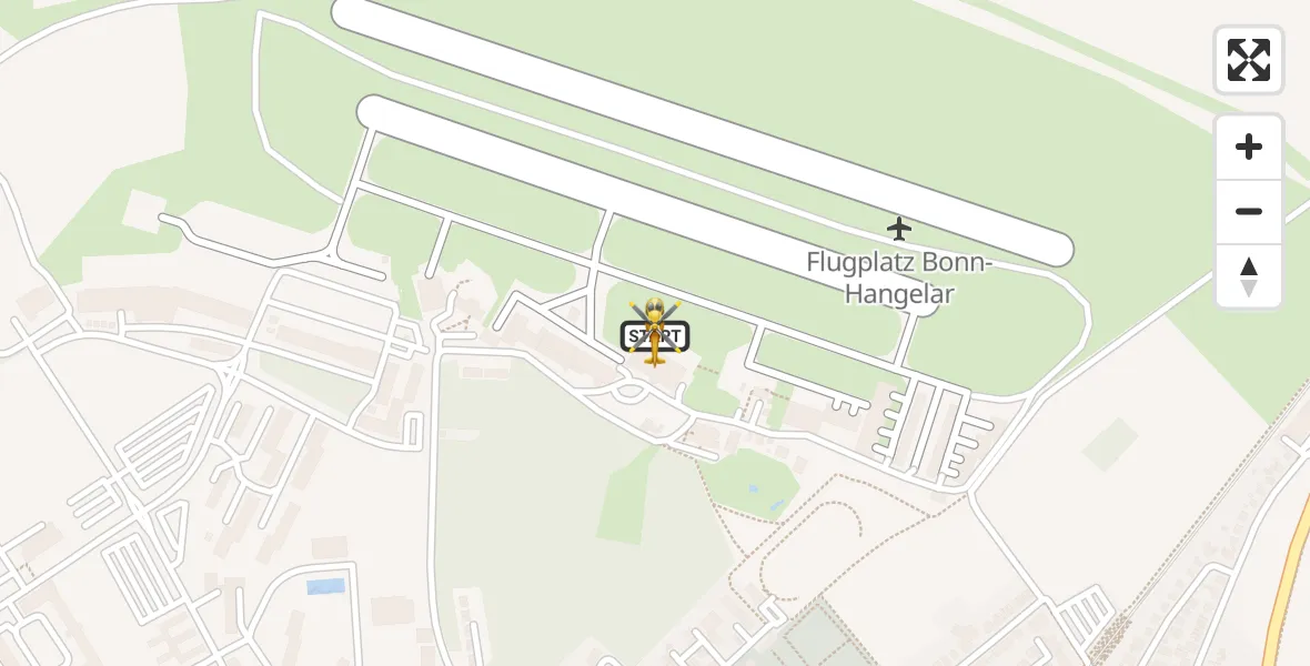 Vluchtroute Traumahelikopter Bonn-Hangelar Flugplatz - Bonn-Hangelar Flugplatz, 01 juli 2026, 09:44