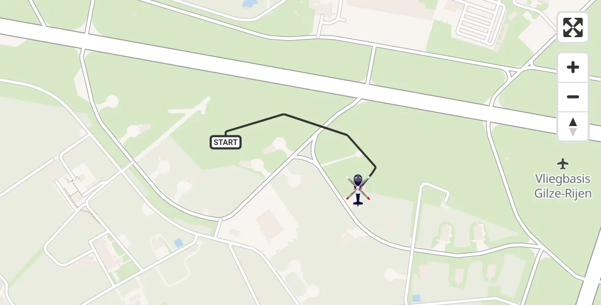 Vluchtroute Politiehelikopter Vliegbasis Gilze Rijen - Vliegbasis Gilze Rijen, 01 juli 2026, 11:14