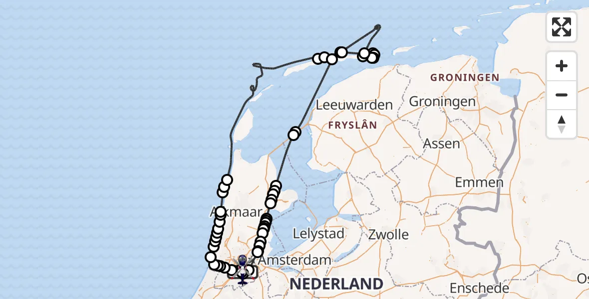 Vluchtroute Politiehelikopter Amsterdam Vliegveld Schiphol - Amsterdam Vliegveld Schiphol, 01 juli 2026, 16:57