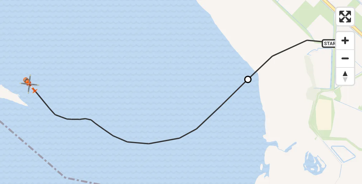 Vluchtroute Kustwachthelikopter Stellendam - Grevelingenmeer, 01 juli 2026, 17:35