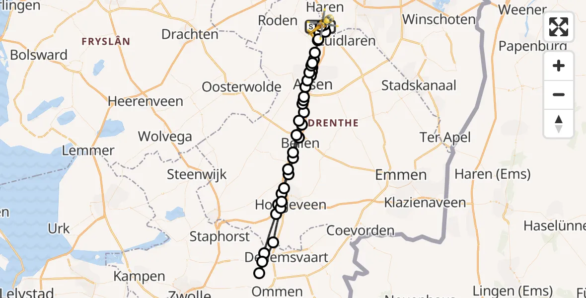 Vluchtroute Traumahelikopter Groningen Airport Eelde - Groningen Airport Eelde, 02 juli 2026, 17:53