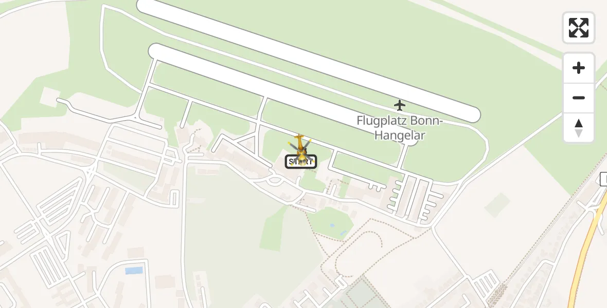 Vluchtroute Ambulancehelikopter Bonn-Hangelar Flugplatz - Bonn-Hangelar Flugplatz, 03 juli 2026, 06:31