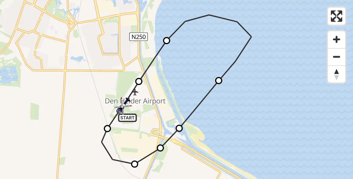 Vluchtroute Politiehelikopter Militair vliegveld De Kooy / Den Helder Airport - Militair vliegveld De Kooy / Den Helder Airport, 03 juli 2026, 07:46