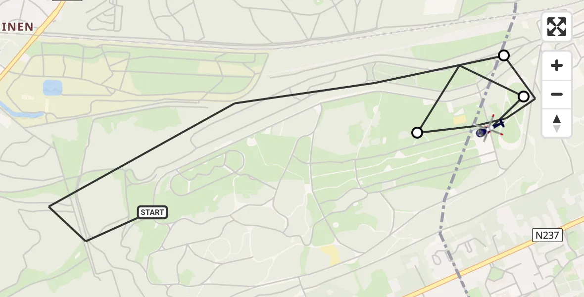 Vluchtroute Politiehelikopter Soest - Amersfoort, 03 juli 2026, 09:02