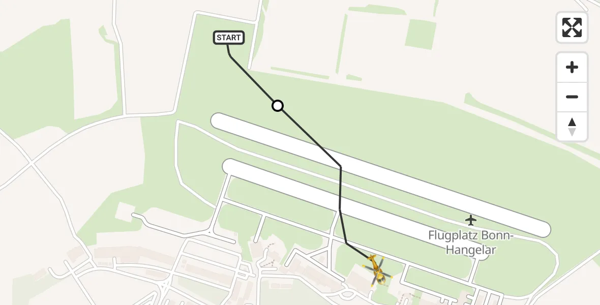 Vluchtroute Ambulancehelikopter Sankt Augustin - Bonn-Hangelar Flugplatz, 03 juli 2026, 09:38