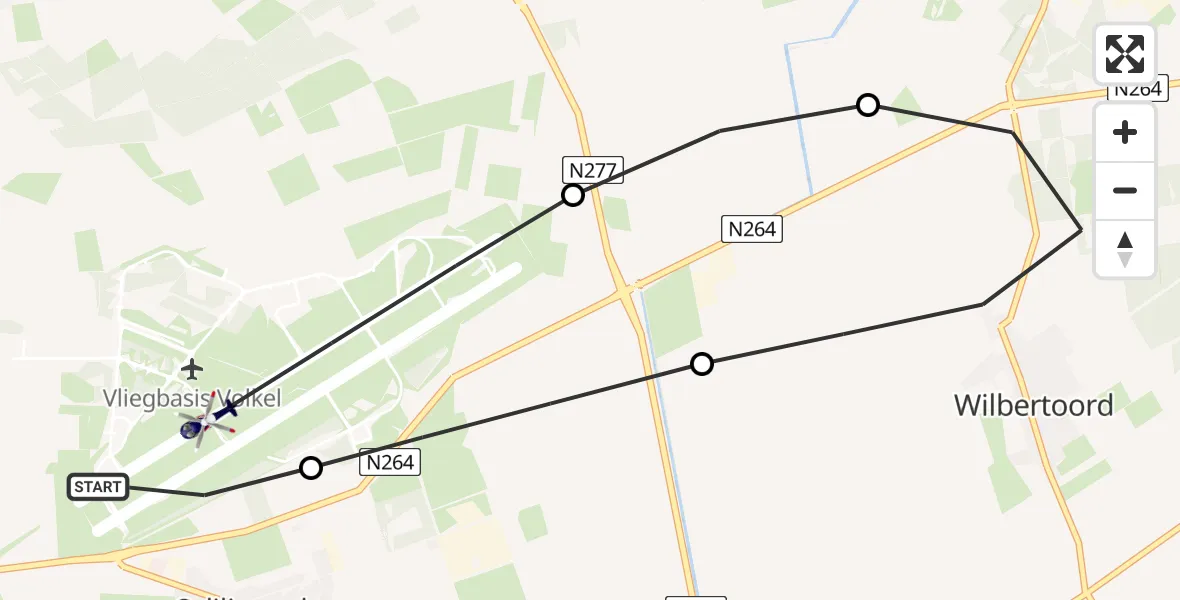 Vluchtroute Politiehelikopter Vliegbasis Volkel - Vliegbasis Volkel, 03 juli 2026, 19:48