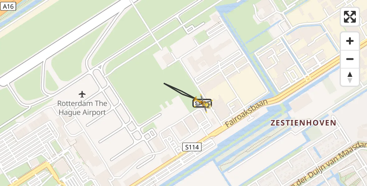 Vluchtroute Traumahelikopter Rotterdam The Hague Airport - Rotterdam The Hague Airport, 03 juli 2026, 23:23