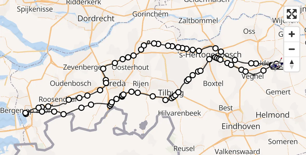 Vluchtroute Politiehelikopter Vliegbasis Volkel - Vliegbasis Volkel, 04 juli 2026, 08:38