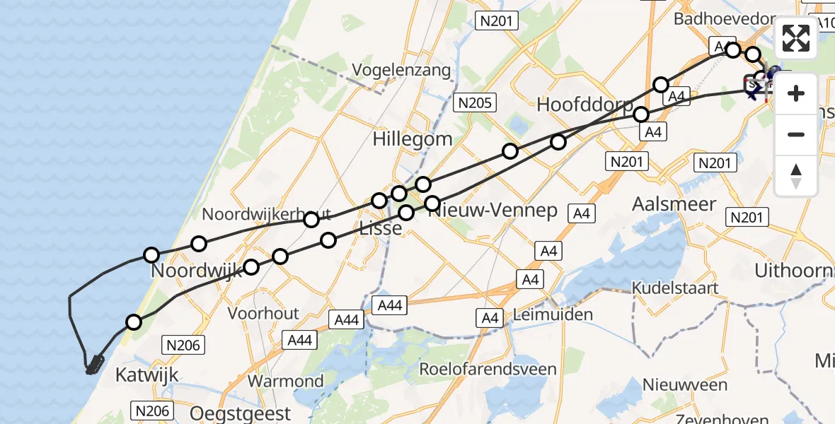 Vluchtroute Politiehelikopter Amsterdam Vliegveld Schiphol - Amsterdam Vliegveld Schiphol, 04 juli 2026, 10:24
