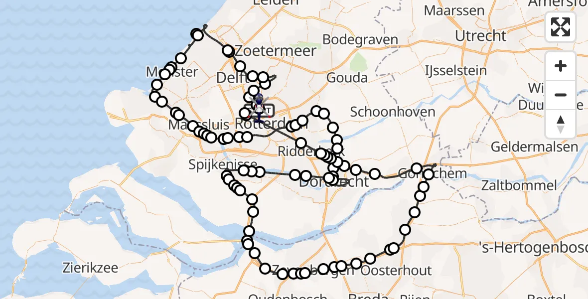 Vluchtroute Politiehelikopter Rotterdam The Hague Airport - Rotterdam The Hague Airport, 05 juli 2026, 10:04